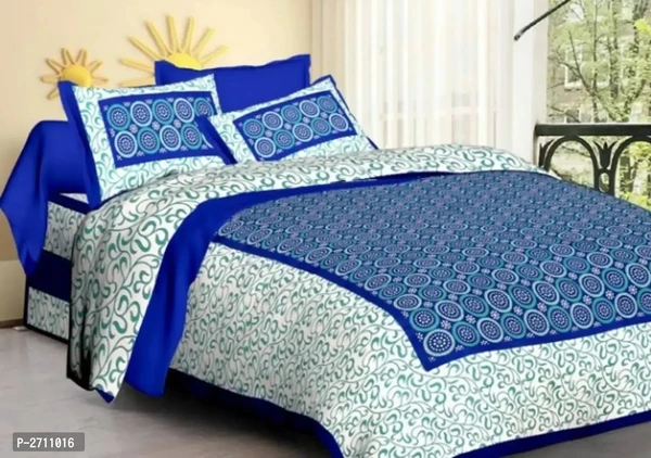 Cotton Double Bed Bedsheet With Pillow Covers