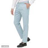 Kundan Men Poly Visose Light Sky Blue Formal Trouser (Pack Of 1 Trouser)