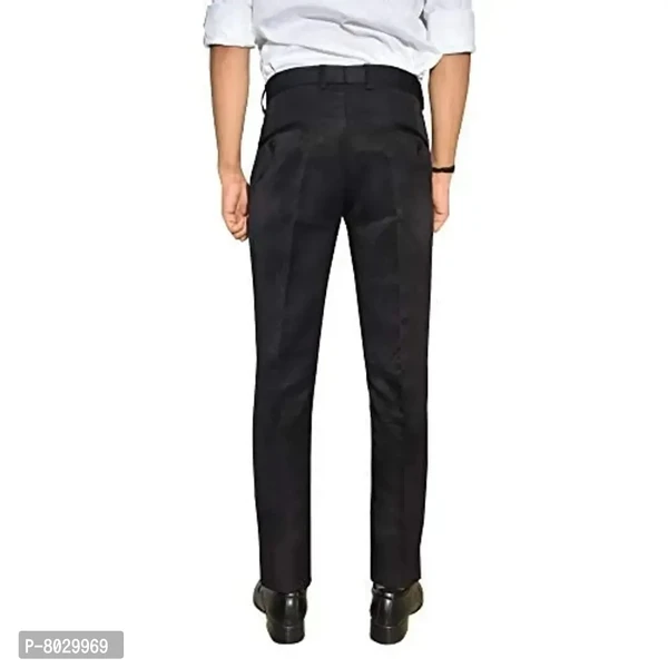 Kundan Men Poly Visose Black Formal Trouser (Pack Of 1 Trouser)