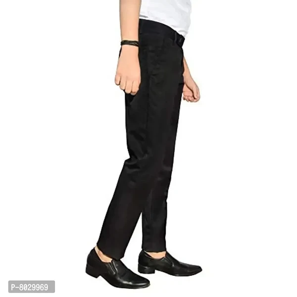 Kundan Men Poly Visose Black Formal Trouser (Pack Of 1 Trouser)