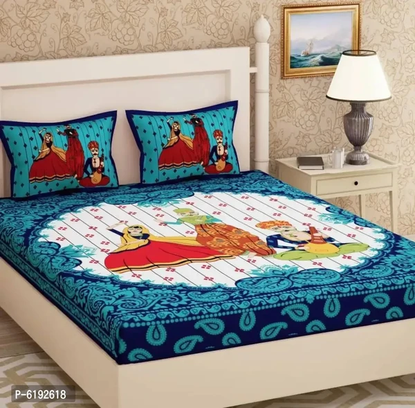 Beautiful Cotton Printed Bedsheet With Two Pillow Covers 