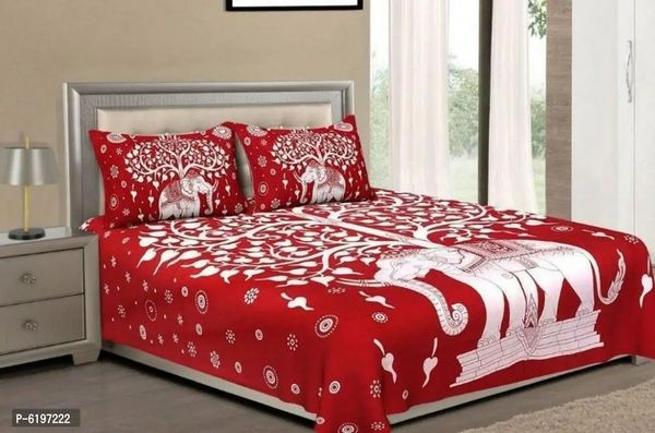 Cotton Printed Bedsheet With Two Pillow Covers 