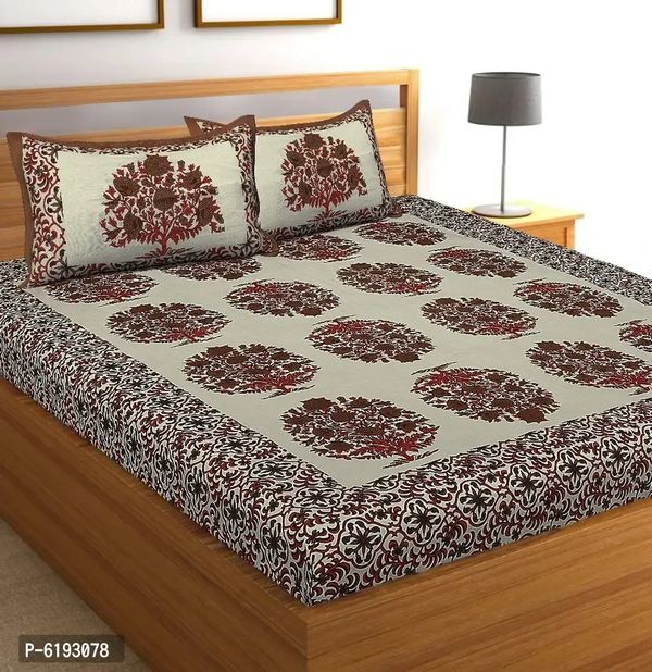 Beautiful Cotton Printed Bedsheet With Two Pillow Covers 