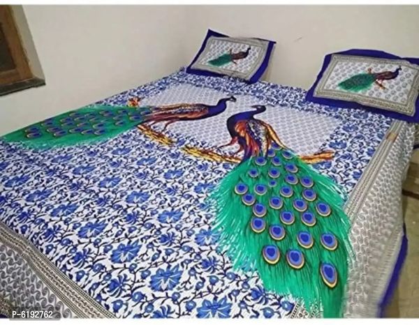 Beautiful Cotton Printed Bedsheet With Two Pillow C