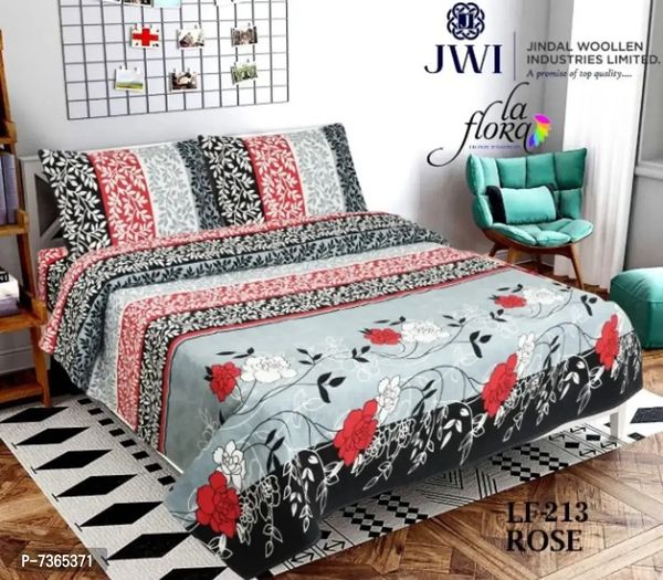 polycotton double bedsheet with two pillow covers