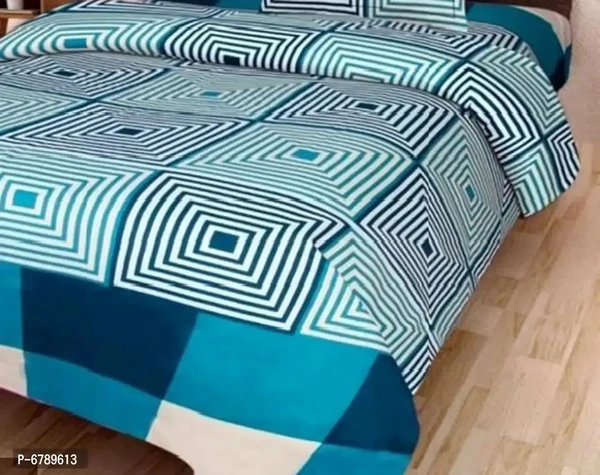 Stylish Fancy Polycotton 3d Printed Multicoloured Double Bedsheet