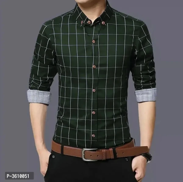 Mens  Cotton Long Sleeves Checked Sl Fit Casual Shirt