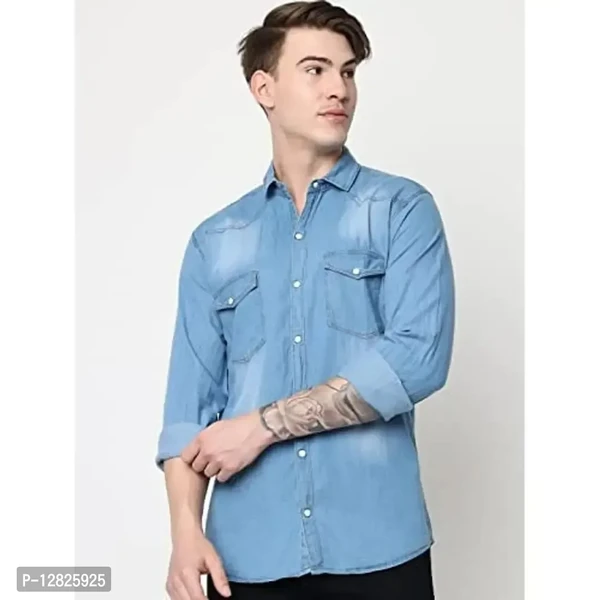 Mens Regular Fit Cotton Doted Casual Shart - L