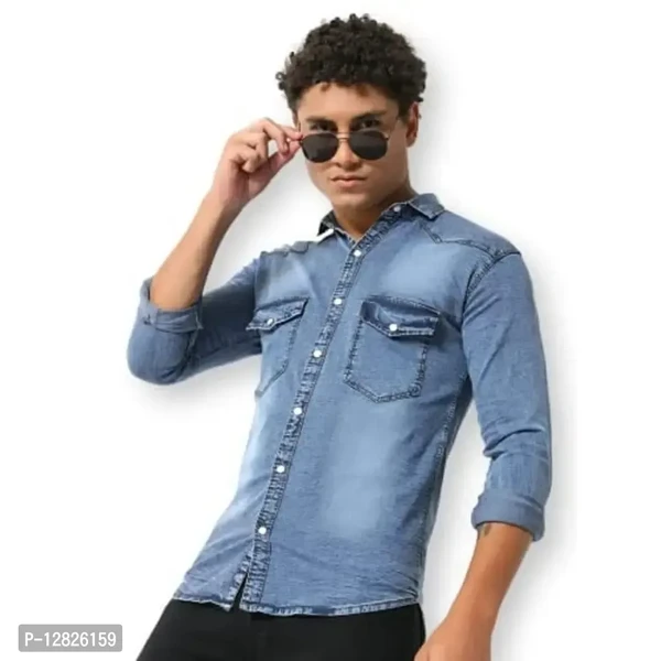 Mens Regular Fit Cotton Doted Casual Shart - M