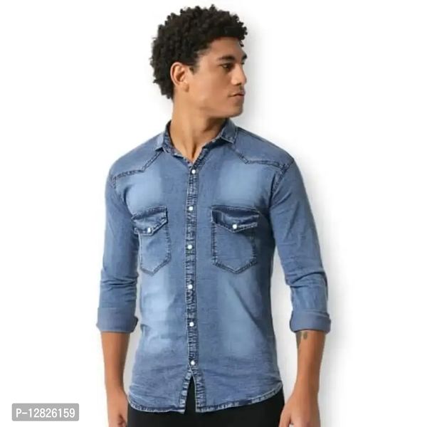 Mens Regular Fit Cotton Doted Casual Shart - L