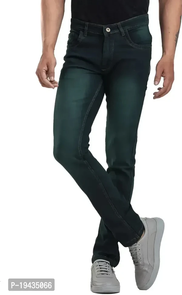 Stylish Denim Lycra Blend Mid-Rise Jeans For Men - 34