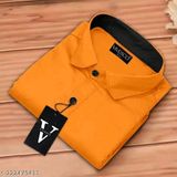 Fancy Modern Men Shirts - L, Web Orange