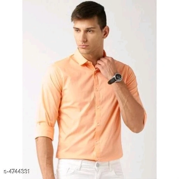 Men Formal Shirt - Yellow Orange, M