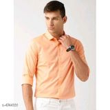 Men Formal Shirt - Yellow Orange, M