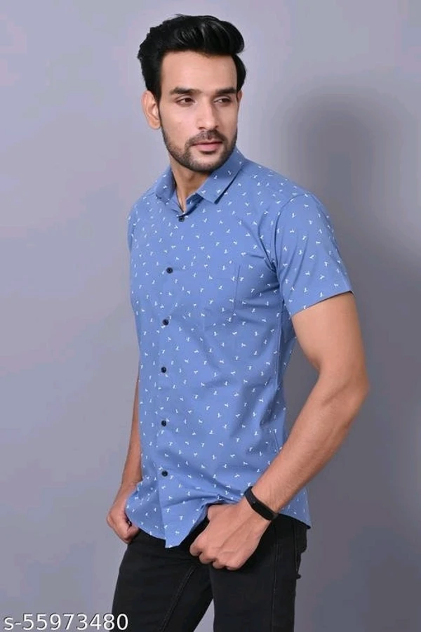 Halt Sleev Cotton  Blend Shirt For Men