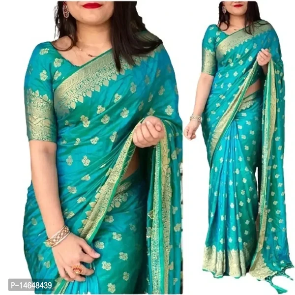 Soft Lichi Silk Jacquard Work Saree with Blouse piece