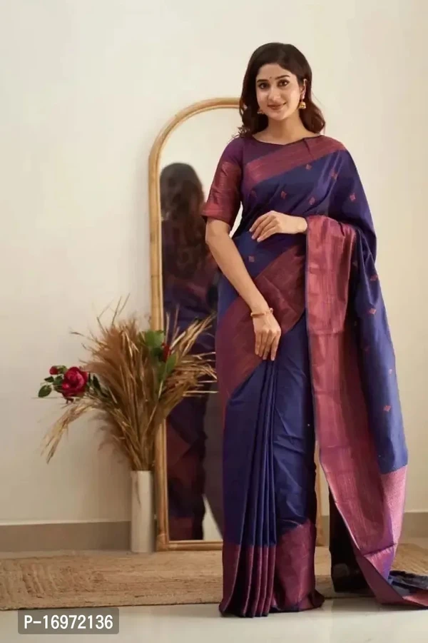 Beautiful Banarasi Silk  Saree With Blouse Piece For Women 