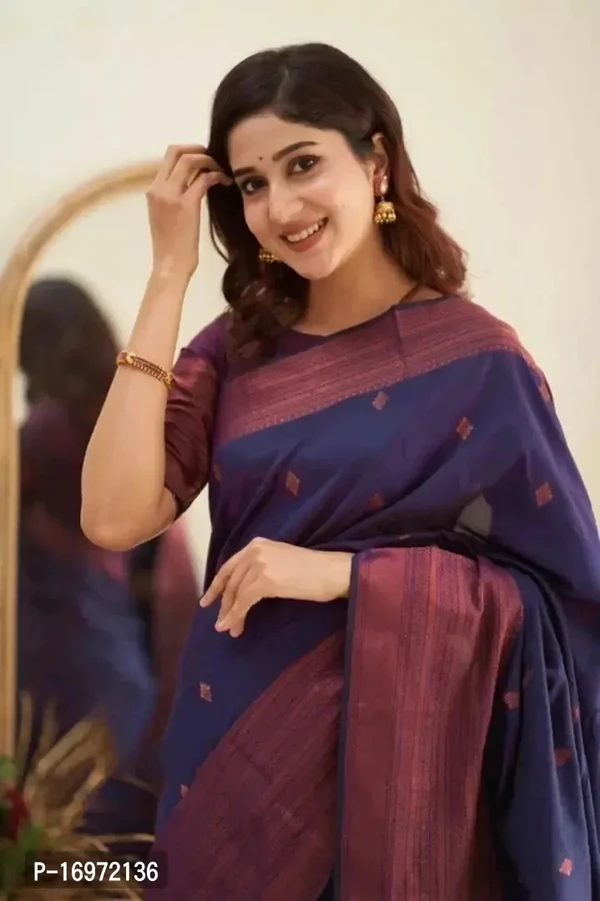 Beautiful Banarasi Silk  Saree With Blouse Piece For Women 