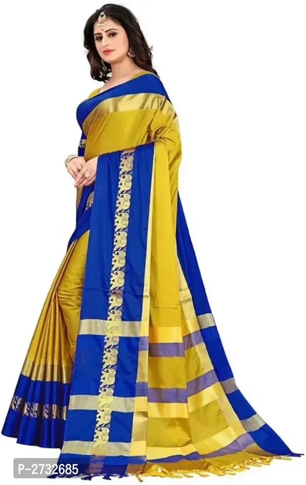 RAINBOW Hathi Fabulous Cotton Silk Saree With Blouse Piece 
