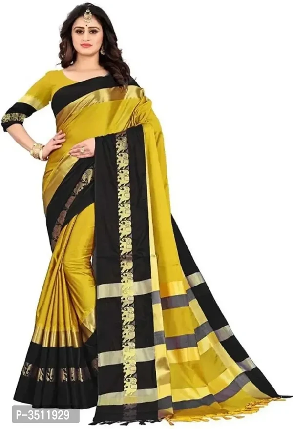New Hathi Design Cotton Silk Jacquard Saree with Blouse piece 