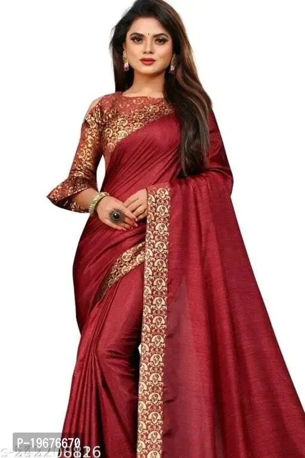 Women Stylish Art Silk Self Pattern Saree with Blouse Piece 