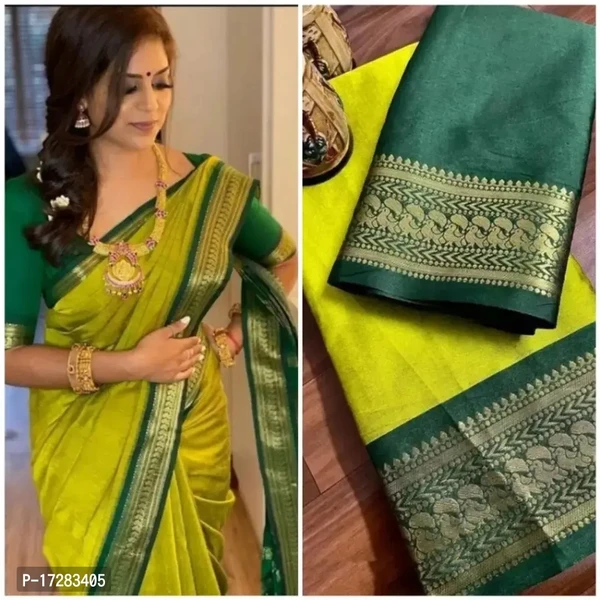 AURA COTTON SILK SAREE WITH BLOUSE PIECE