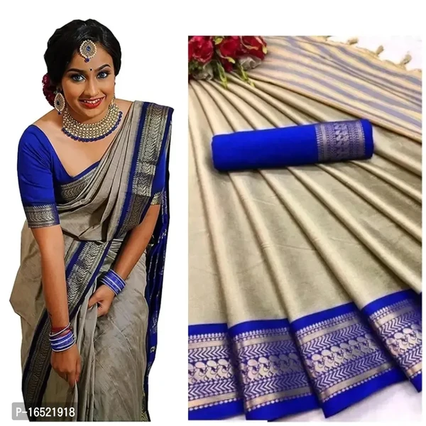 AURA COTTON SILK SAREE WITH BLOUSE PIECE