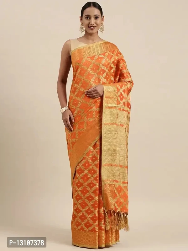 Women's Banarasi Silk Saree With Unstitched Blouse Piece