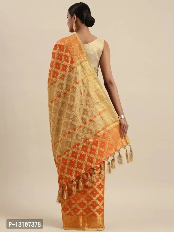 Women's Banarasi Silk Saree With Unstitched Blouse Piece