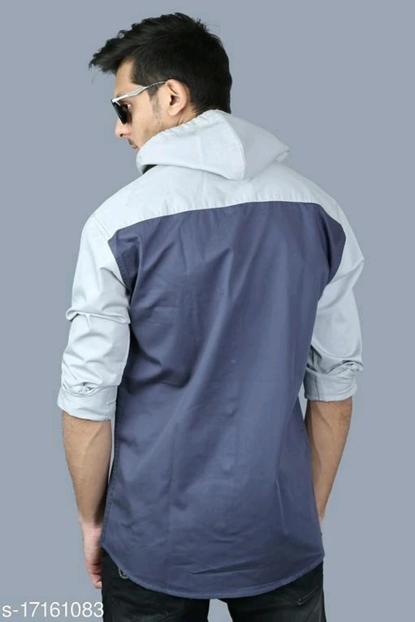Mens Cotton Hooded Fancy Shirt, Hooded Shirt For Mens