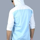 Mens Cotton Hooded Fancy Shirt, Hooded Shirt For Mens - M