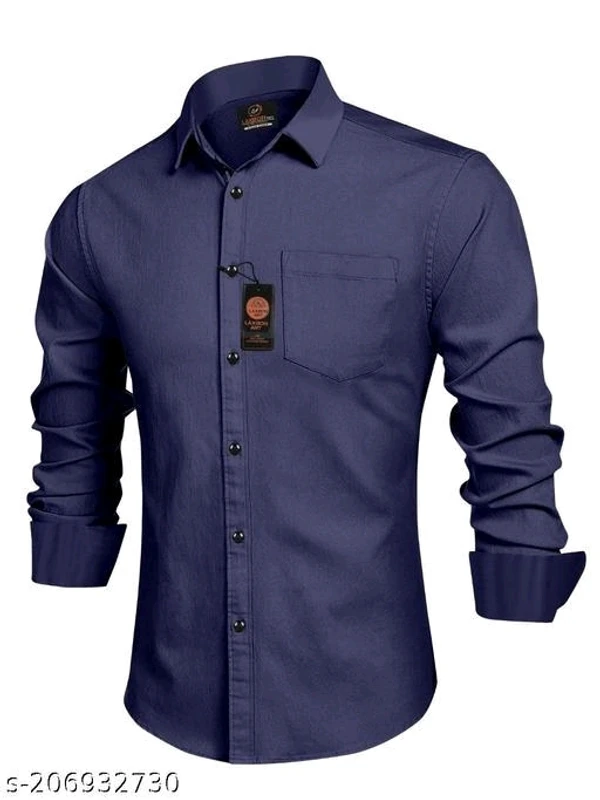 Men Formal Shirt  - M, Navy Blue