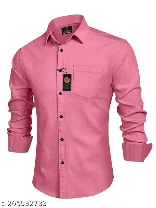 Men Formal Shirt  - M, Red Orange