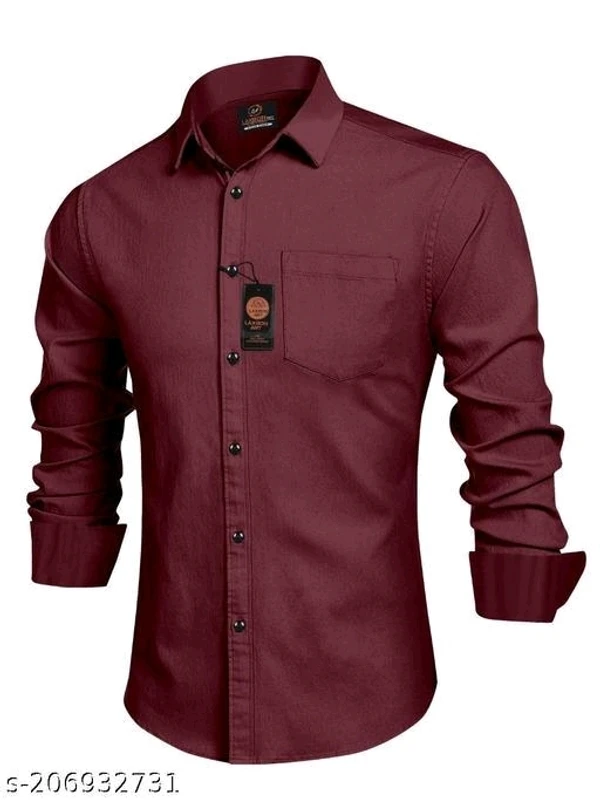 Men Formal Shirt  - XL, Red Orange