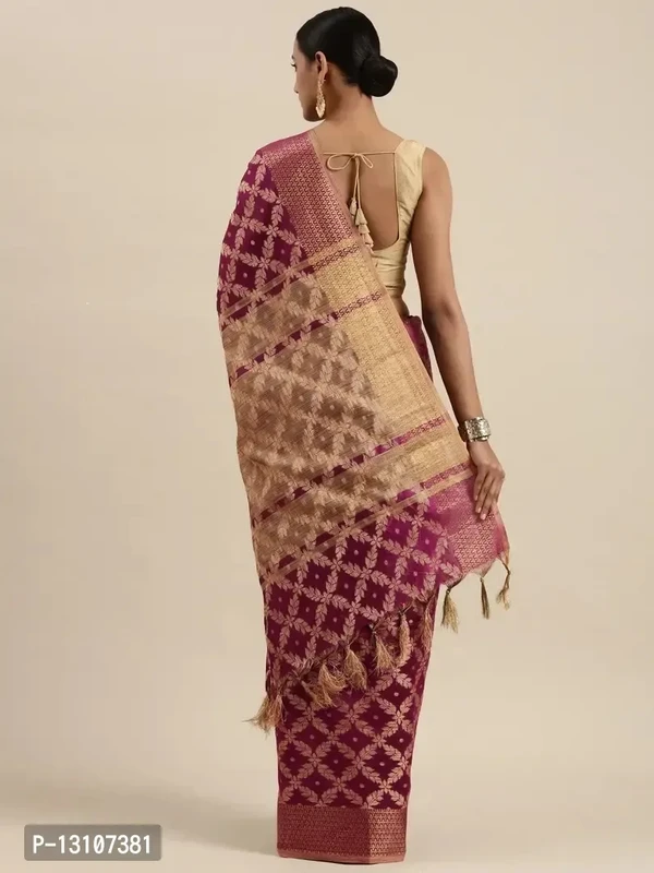 Women's Banarasi Silk Saree With Unstitched Blouse Piece 