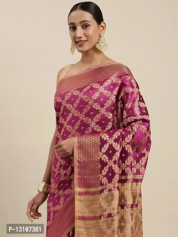 Women's Banarasi Silk Saree With Unstitched Blouse Piece 