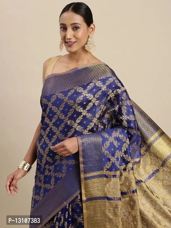 Women's Banarasi Silk Saree With Unstitched Blouse Piece