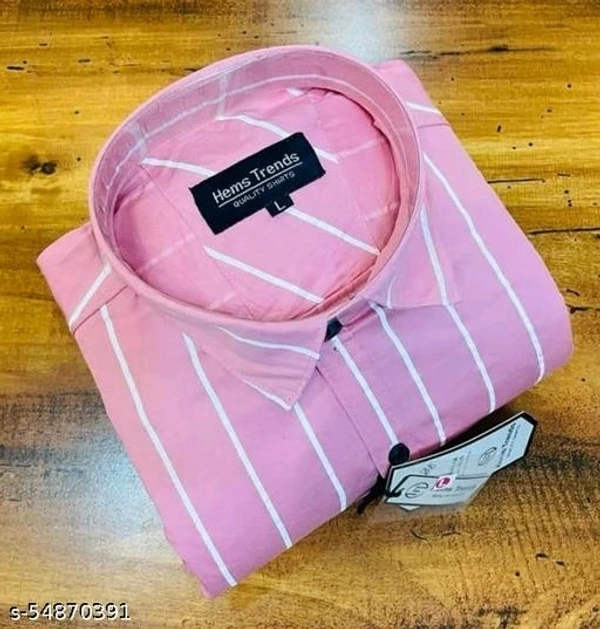 Men Formal Casual Shirt - M, Blush Pink