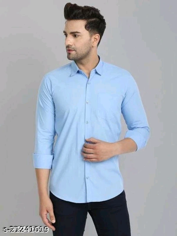 Youth First Mens Polka Dots Mandarin Aqua Blue Shirts - M