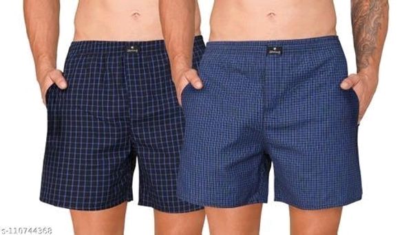 Mens Shorts/boxer Shorts Cotton Checks Side Pocket (Pack Of 2) - 20