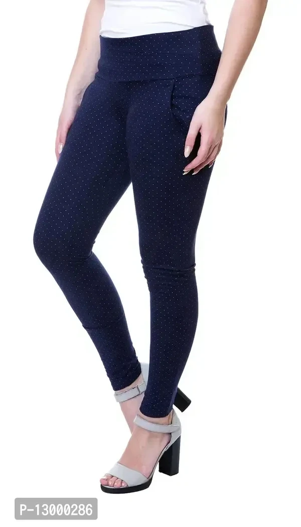 NGT Women's Slim Fit Pant(NavyBlueDot_32) Navy - 28