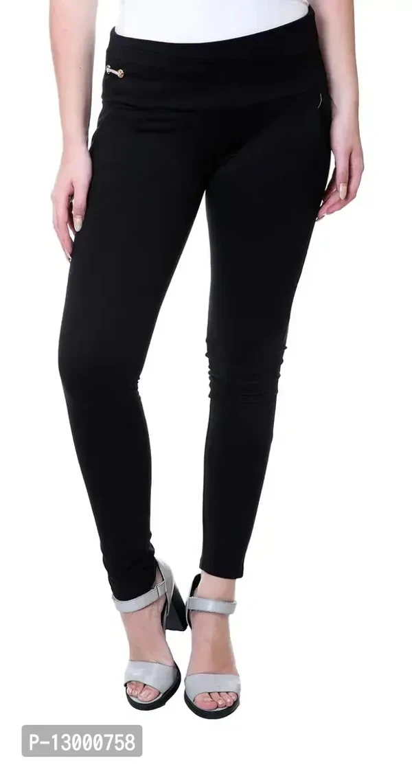 NGT Women's Slim Fit Jegging Pant (BlackDot_28) - 28