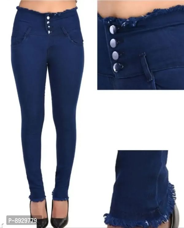 Classic Denim Solid Jeans for Women - 28