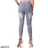FASHIONABLE EXCLUSIVE WOMENS JEANS FOUR BUTTON GREY - 28