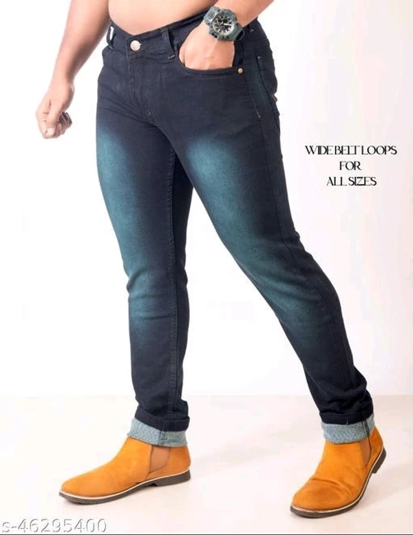 Fang Men Black Green Jeans For Men - 30