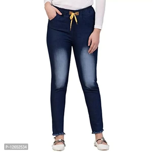 Ira Collection Knee Washed Blue Jogger Jeans for Women (2XL, Blue) - XL