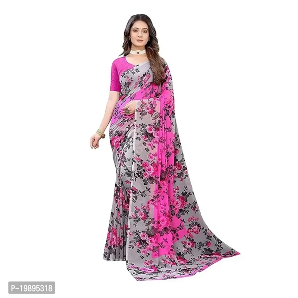 Georgette Printed Dailywear Saree with Blouse Piece 