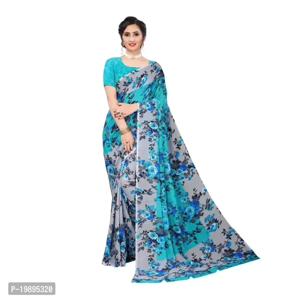 Georgette Printed Dailywear Saree with Blouse Piece 