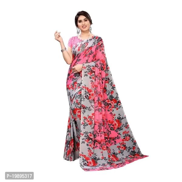 Georgette Printed Dailywear Saree with Blouse Piece 