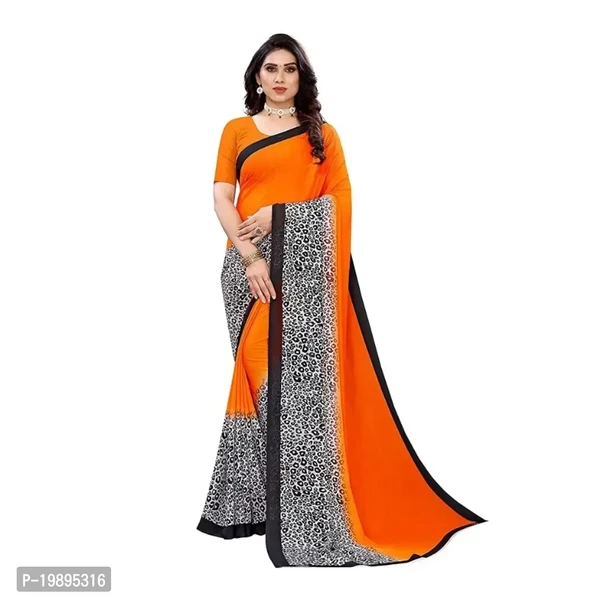 Georgette Printed Dailywear Saree with Blouse Piece 